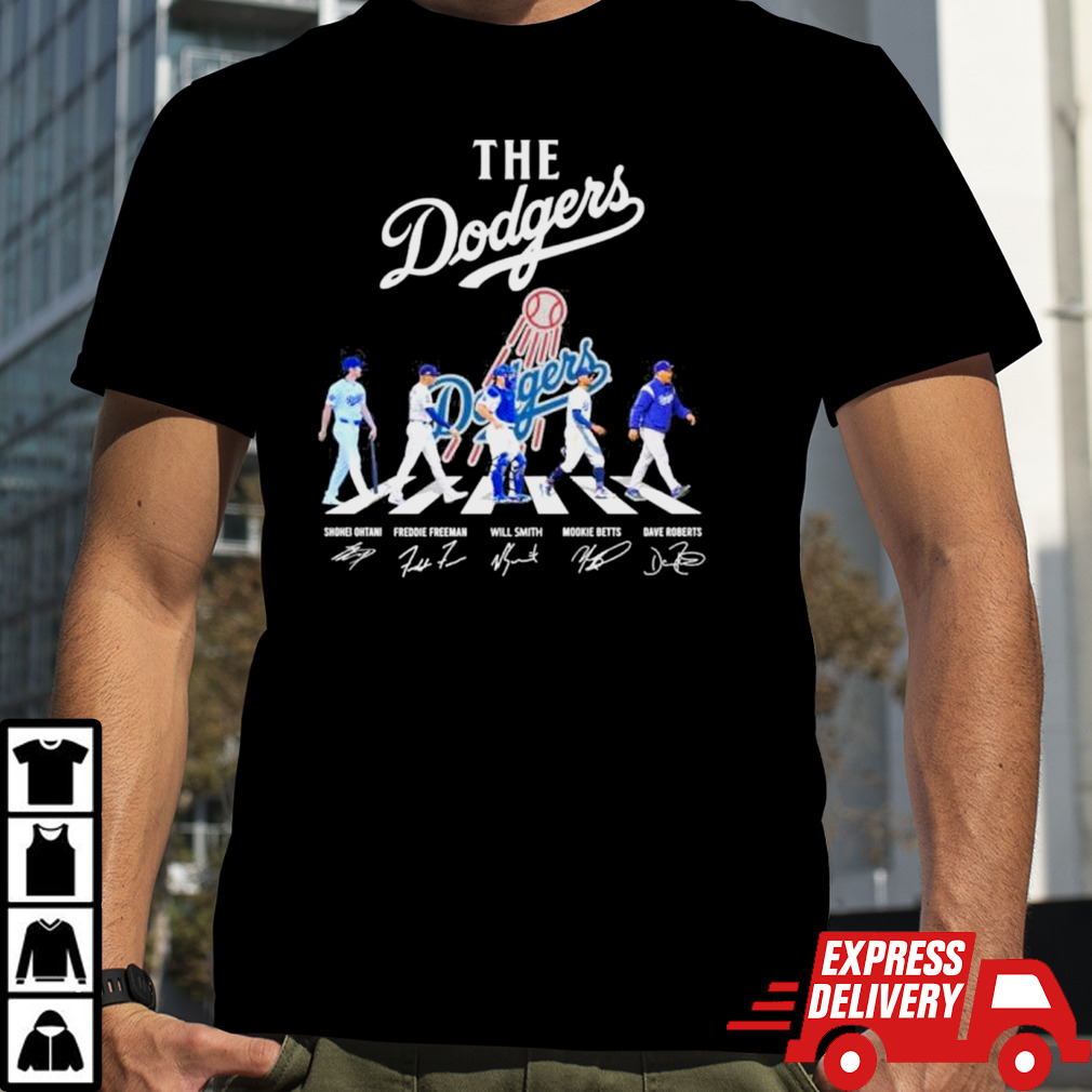 The Los Angeles Dodgers Abbey Road Ohtani Freeman Smith Betts and Roberts Signatures shirt