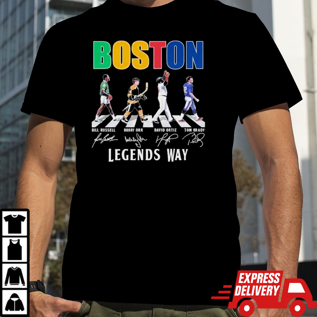 Tom Brady Bill Russell Boby Orr David Ortiz Boston Legends Way T-Shirt