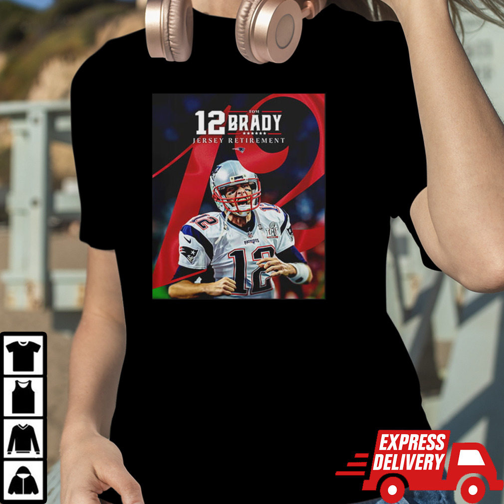 Tom Brady Number 12 New England Patriots Enshrined Forever Jersey Retirement NFL T-Shirt