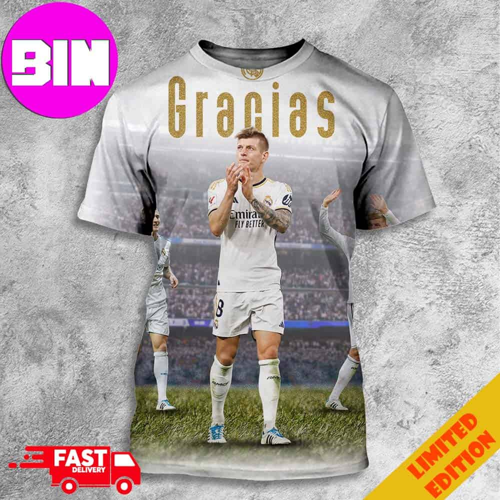 Gracias Toni Kroos The Legacy Of Real Madrid Thanks For All All Over Print Unisex T-Shirt