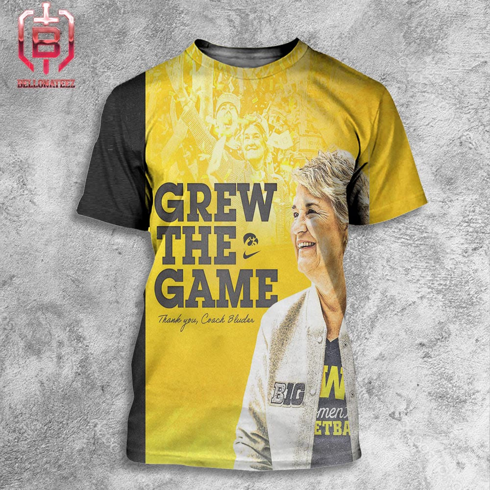 Grew The Game Iowa Hawkeyes Thank You Coach Lisa Bluder Enjoy Your Reirement All Over Print Shirt