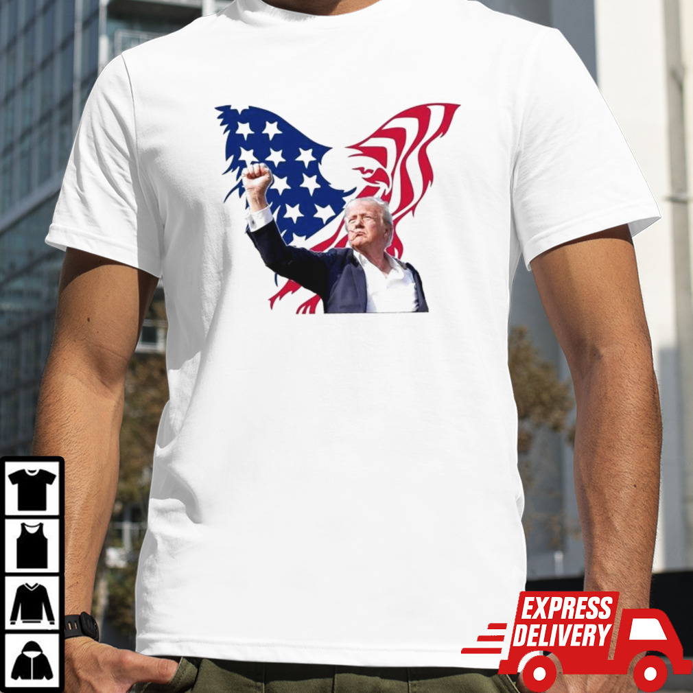 Hot Trump Assassination Attempt 2024 USA Flag Eagle T-shirt