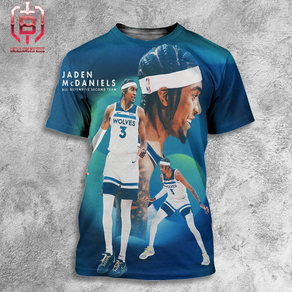 Jaden McDaniels Is The 2023-24 Kia NBA All Defensive Second Team All Over Print Shirt