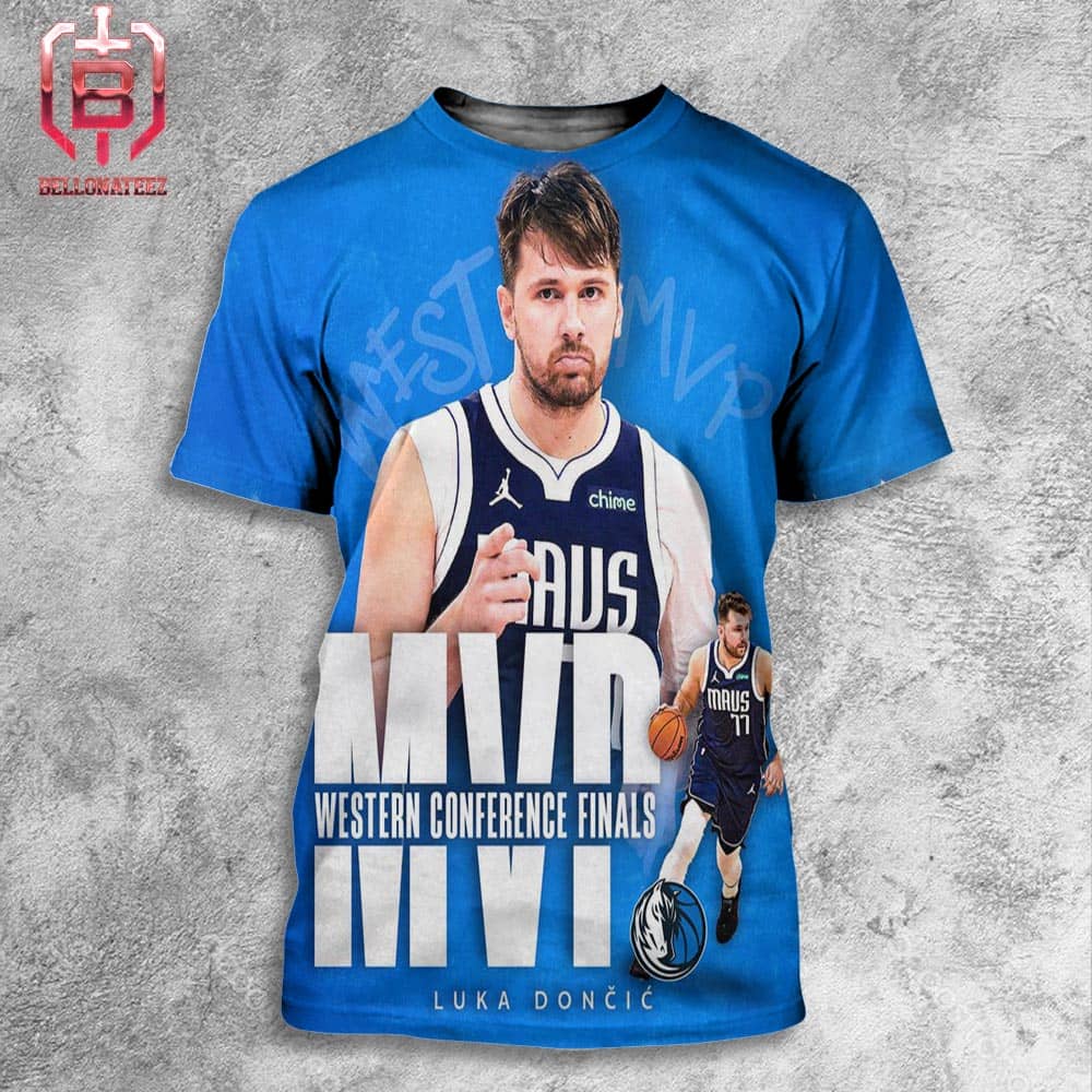 Luka Doncic Wins The Magic Johnson Trophy For 2024 Western Conference Finals MVP All Over Print Shirt