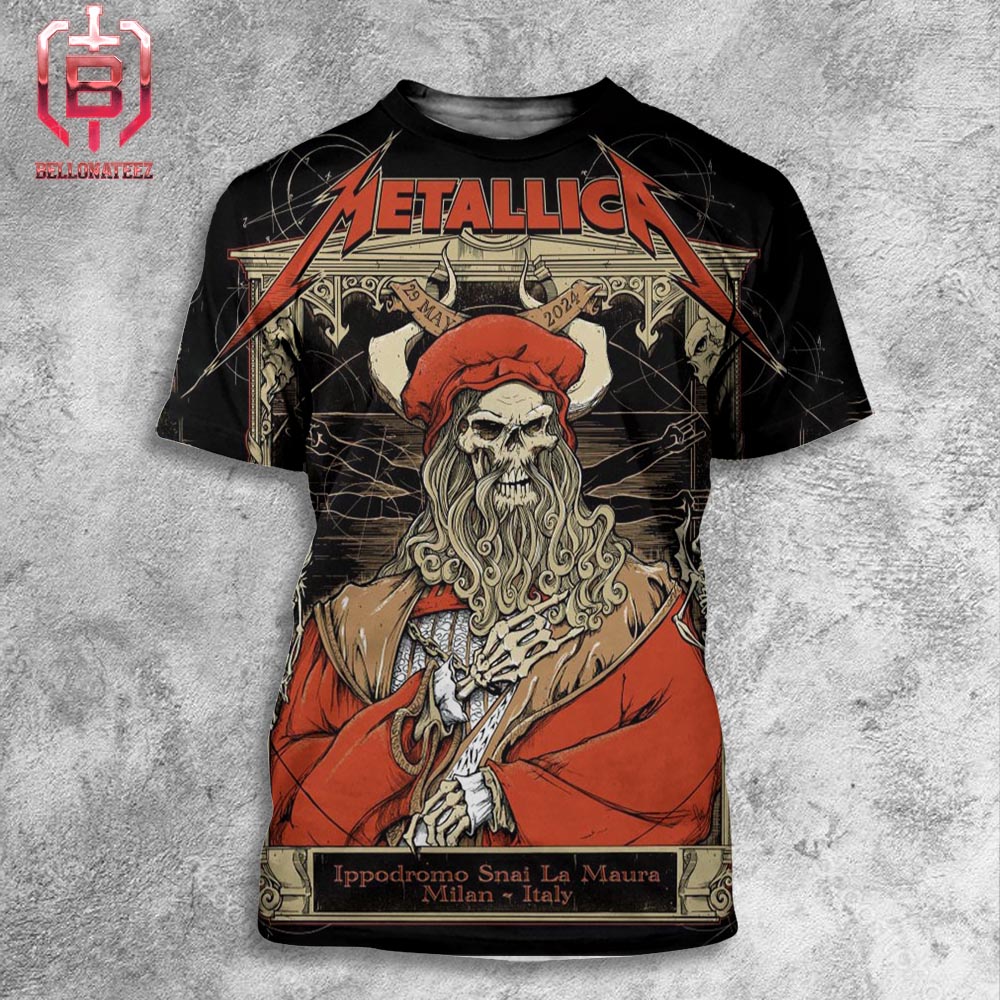 Metallica M72 World Tour At Ippodromo Snai La Maura In Milan Italy On 29 May 2024 All Over Print Shirt