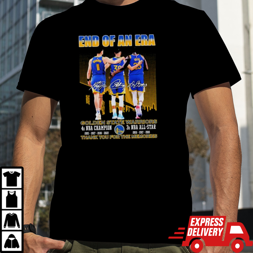 End Of An Era Golden State Warriors Thank You For The Memories Signatures T-shirt