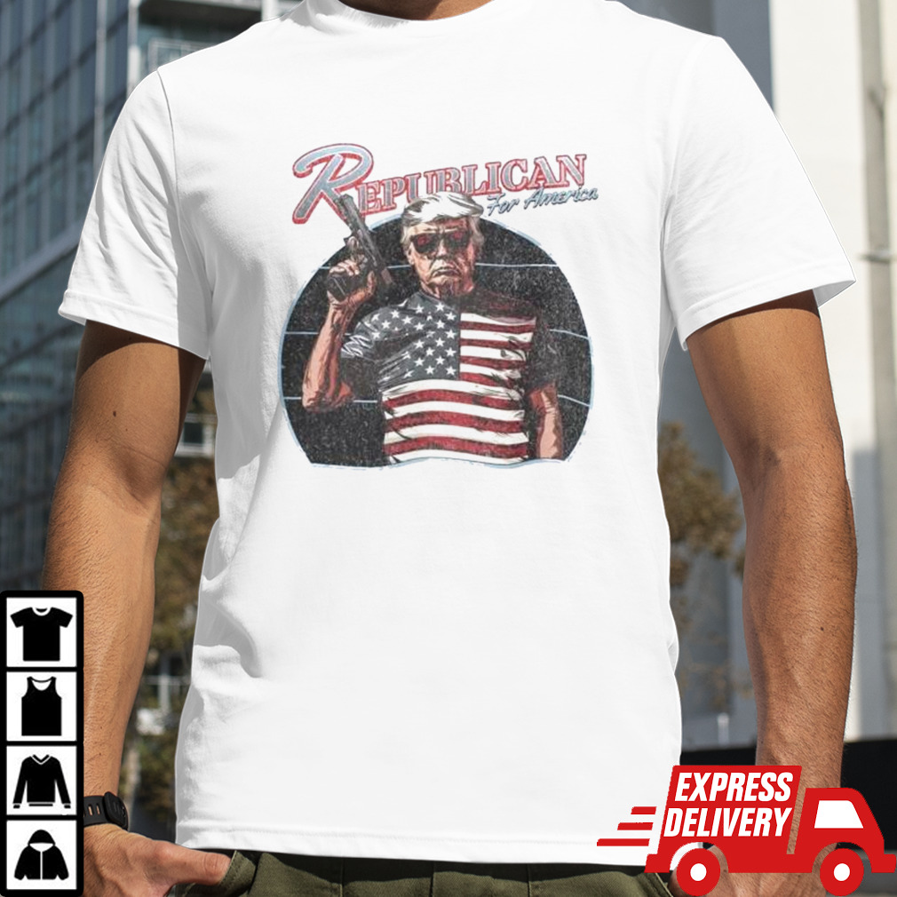 Republican For America Trump With Gun Shirt