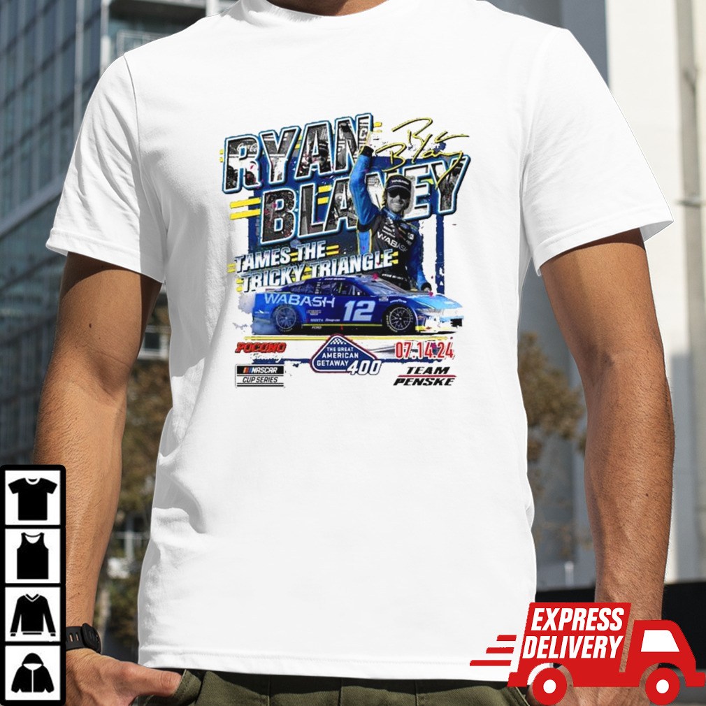 Ryan Blaney Checkered Flag Sports Heather Gray 2024 The Great American Getaway 400 Race Winner T-shirt