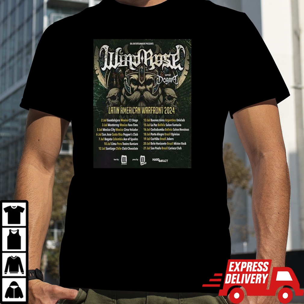 Wind Rose Latin American Warfront 2024 Schedule List Date T-Shirt