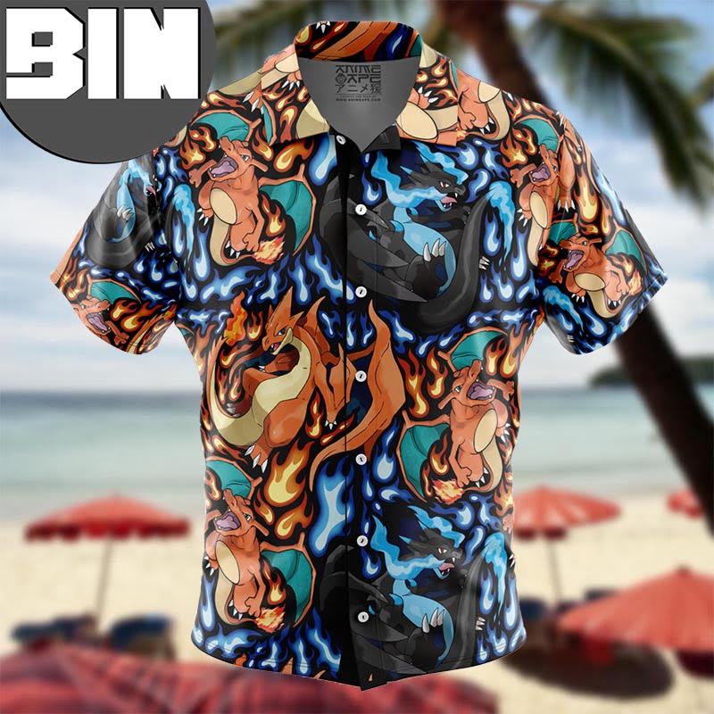 Charizard Mega Evolution Pokemon Anime Hawaiian Shirt