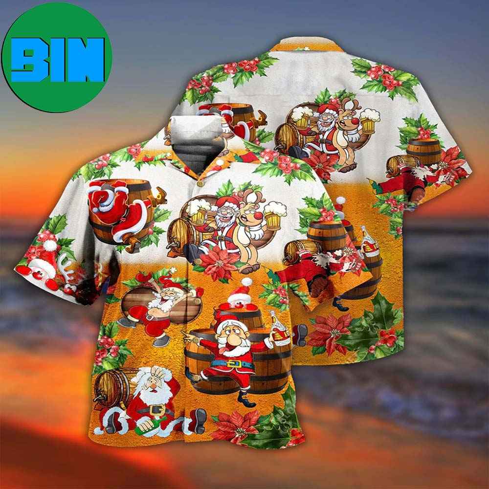 Christmas Beer Christmas Dear Santa Heres Your Beer Tropical Hawaiian Shirt