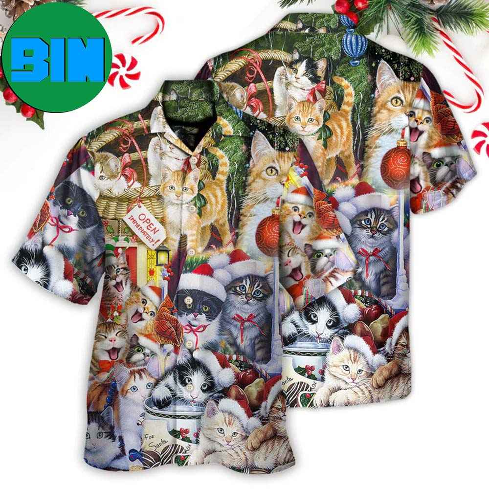 Christmas Cat Love Xmas Summer Hawaiian Shirt