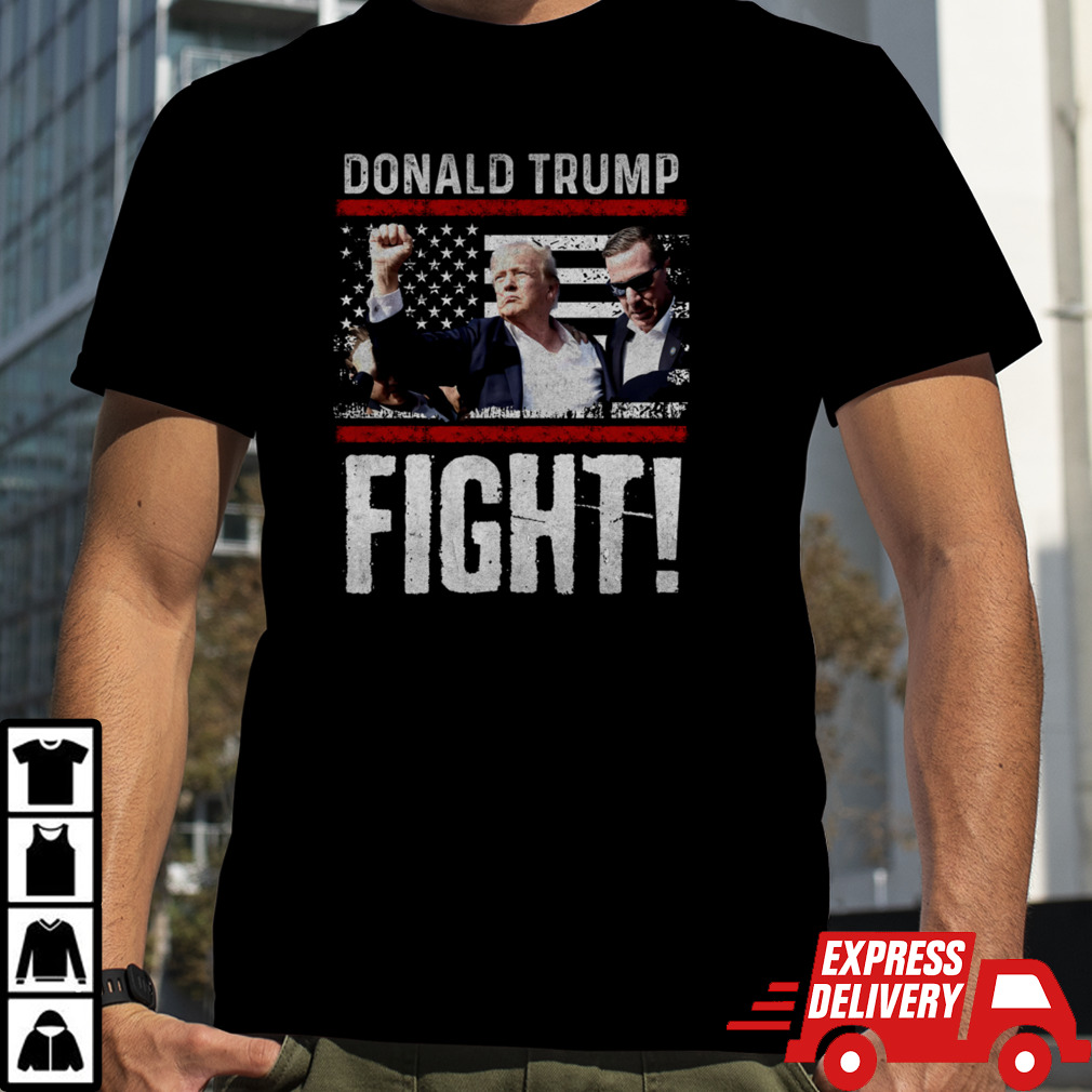 Donald Trump fist Shirt american flagTee Trump Fight T-Shirt