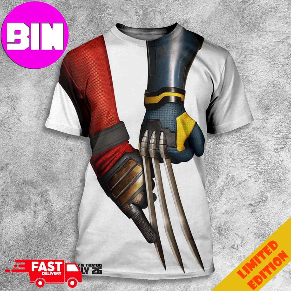 New Poster For Deadpool And Wolverine Marvel Studios Deadpool 3 3D T-Shirt