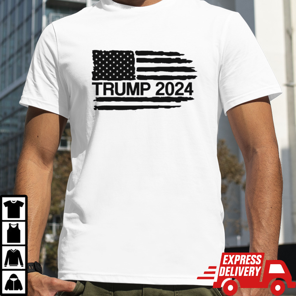 Trump 2024 Die Cut Flag America Shirt