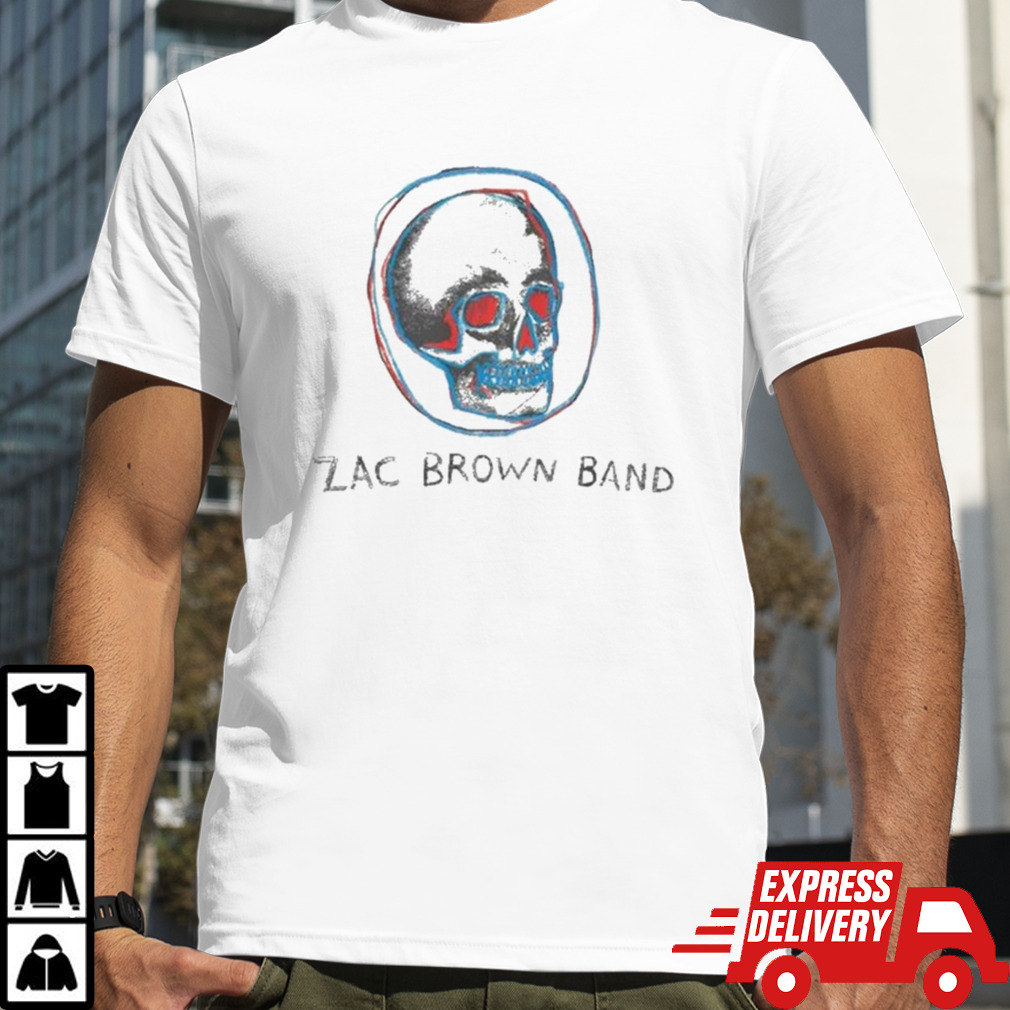 Zac Brown Band Red And Blue Skull T-shirt