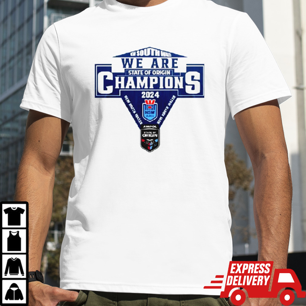 Official New South Wales Blues 2024 State Of Origin Champions Logo Shirt