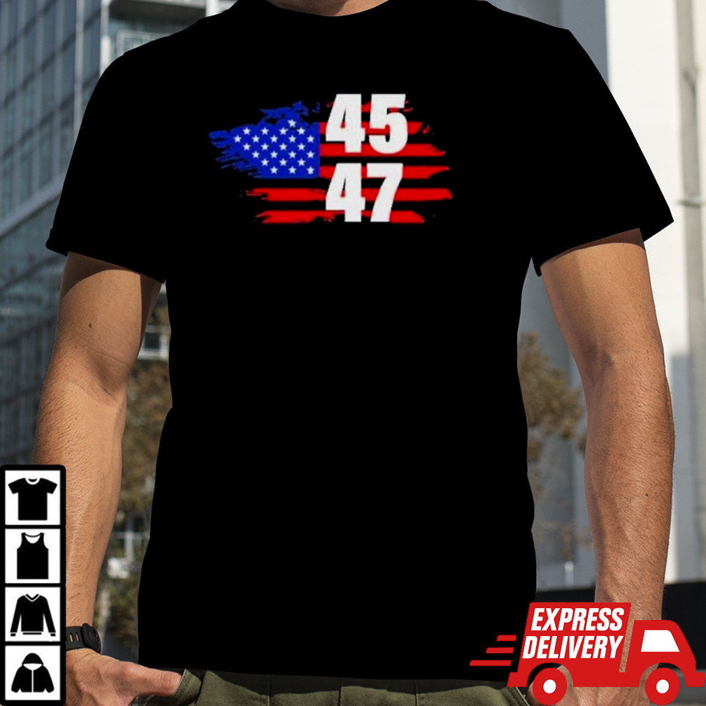 45 47 Trump Vintage Usa Flag 2024 Trump 2024 President Shirt