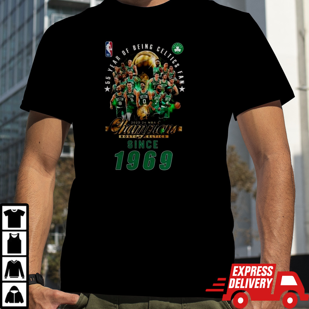 55 Years Of Being Boston Celtics Fan 2023-24 NBA Champions Since 1969 T-shirt