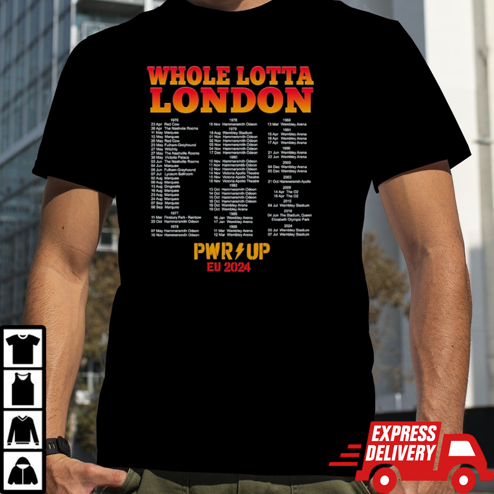 AC DC Whole Lotta London PWR UP EU 2024 Tour Schedule shirt