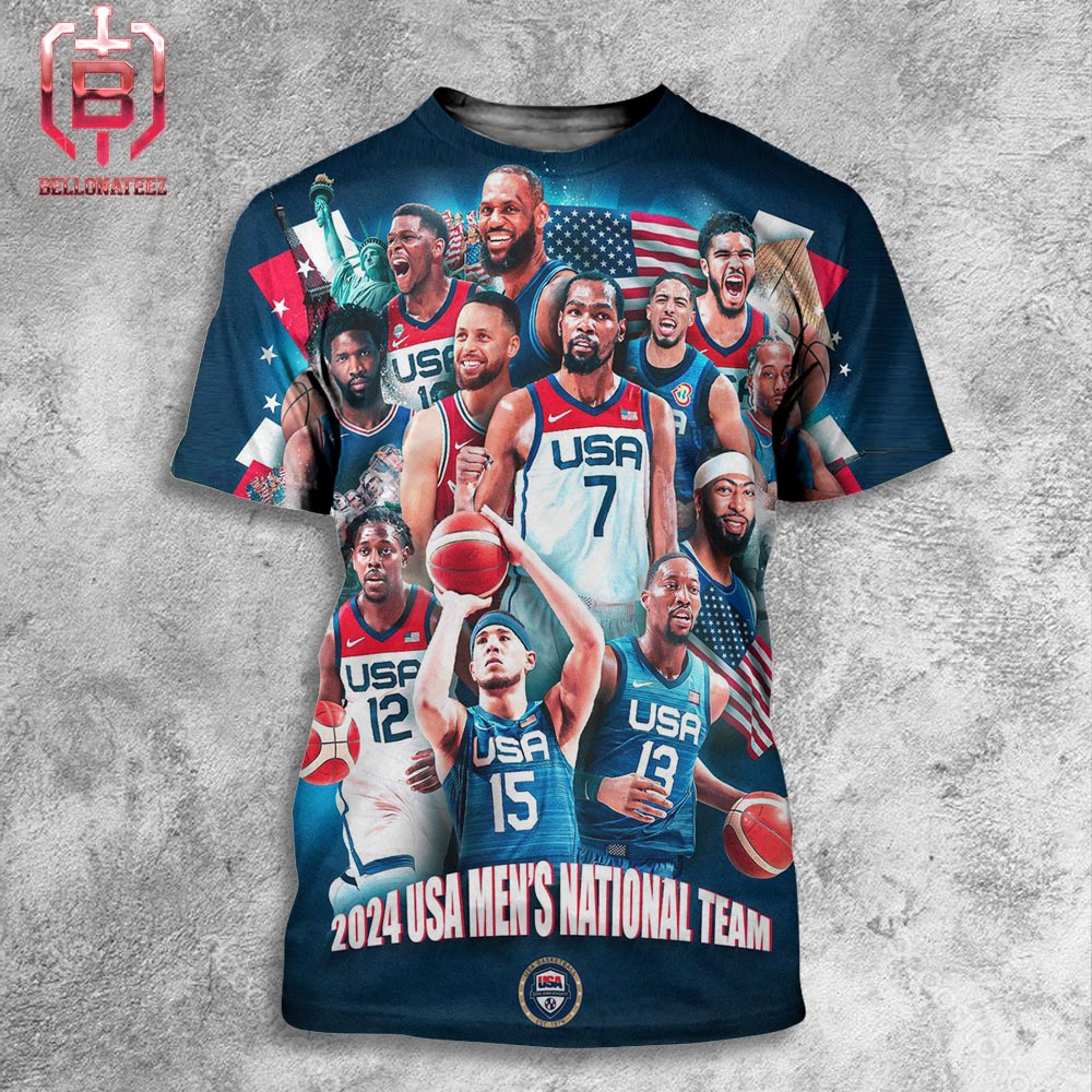 Official 2024 USA Men's Basketball National Team In Olympic Paris All Over Print Shirt