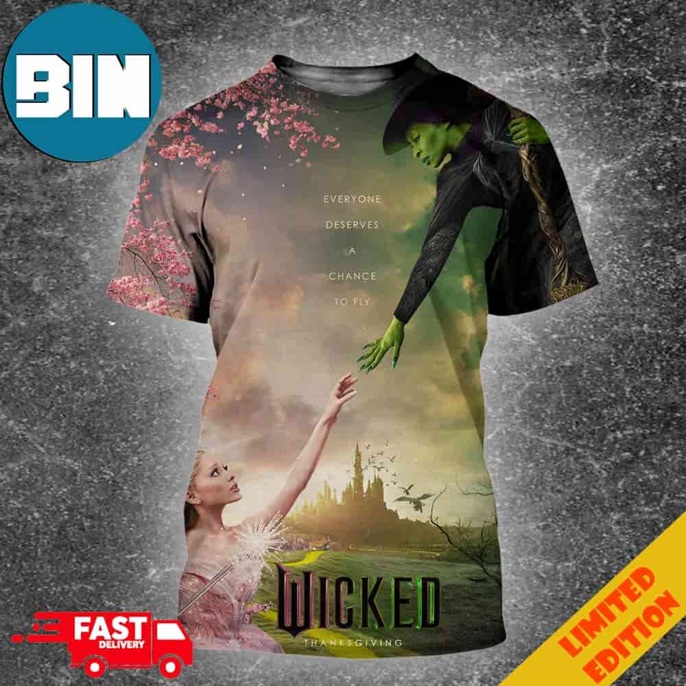 Official Poster For Wicked Everyone Deserves A Chance To Fly All Over Print Shirt