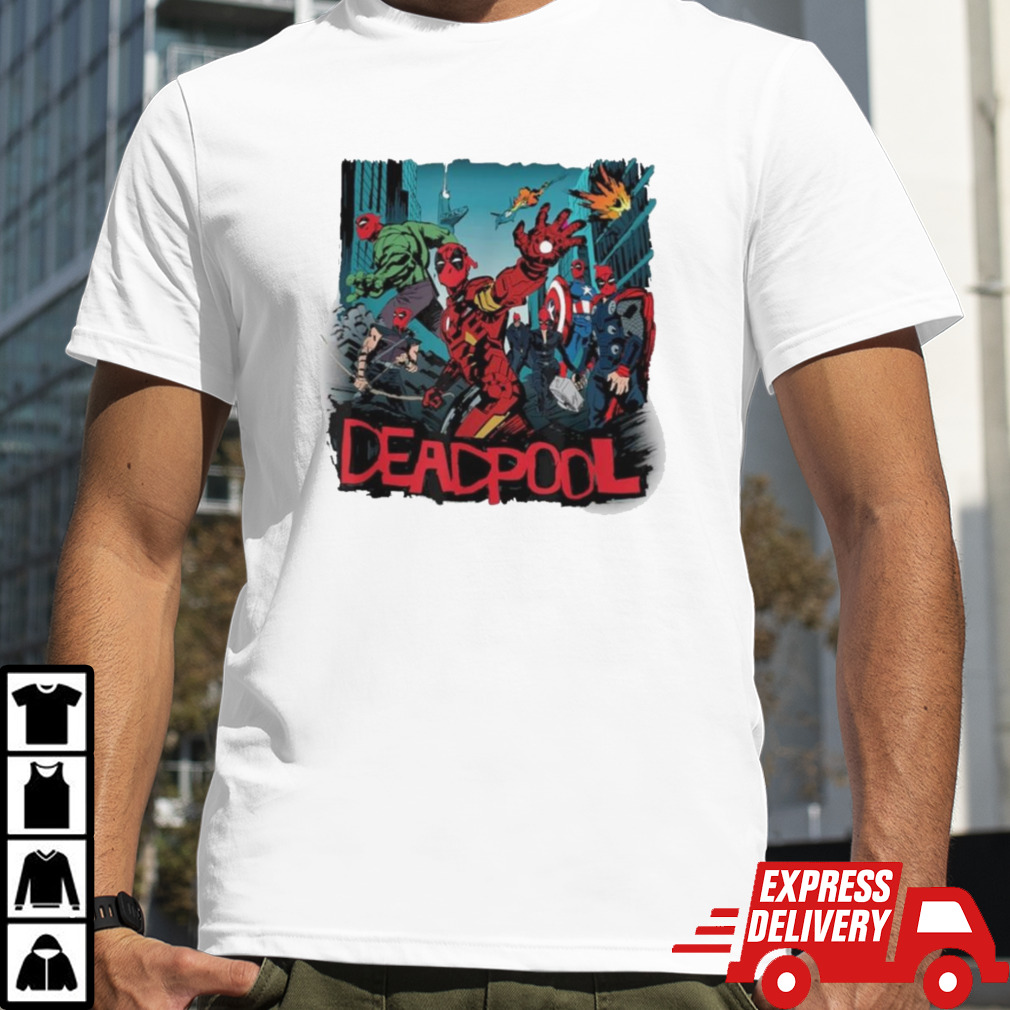 Deadpool and The Avengers Comic Book Style Shirt