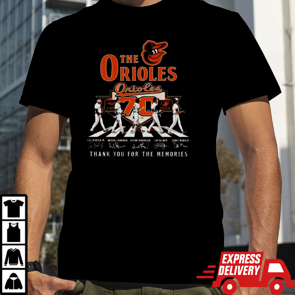 Baltimore Orioles Baseball Team Player Go On The Road Signatures Thank You T-shirt