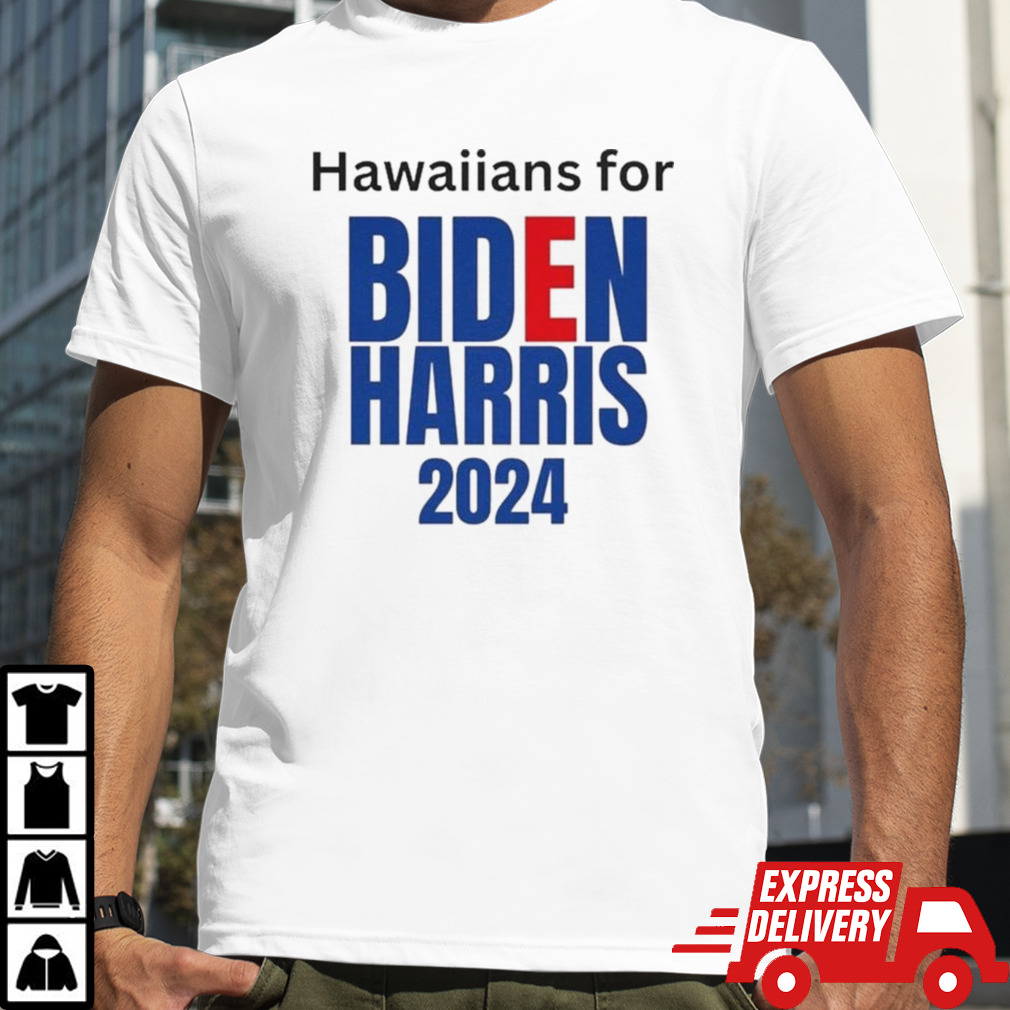 Hawaiians For Biden Harris 2024 Red White Blue T-shirt