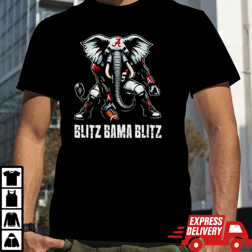 Blitz Bama Blitz Alabama Muscular Elephant Mascot T-shirt