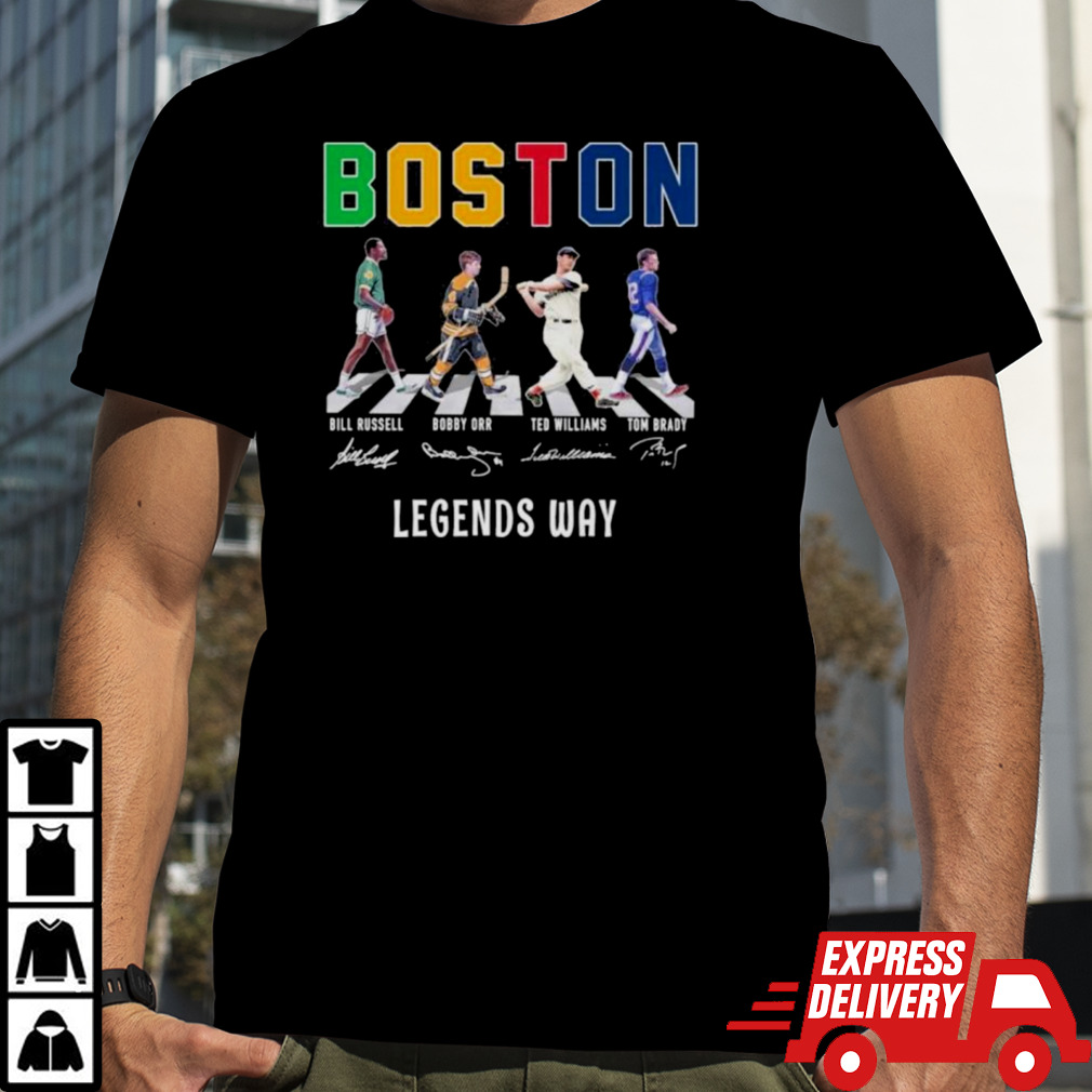 Boston Sports Teams Legends Players Abbey Road Signatures Shirt