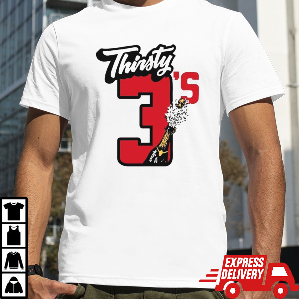 Bubba Wallace Wearing Thirsty 3’s T-shirt