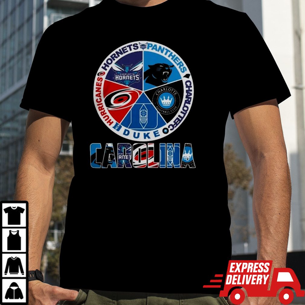 Carolina All Team Sports Hornets Panthers Charlotte Fc Duke And Hurricanes Logo Shirt