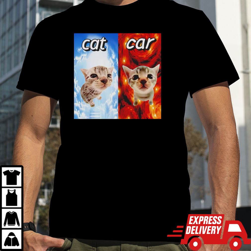 Cat vs car heaven and hell shirt