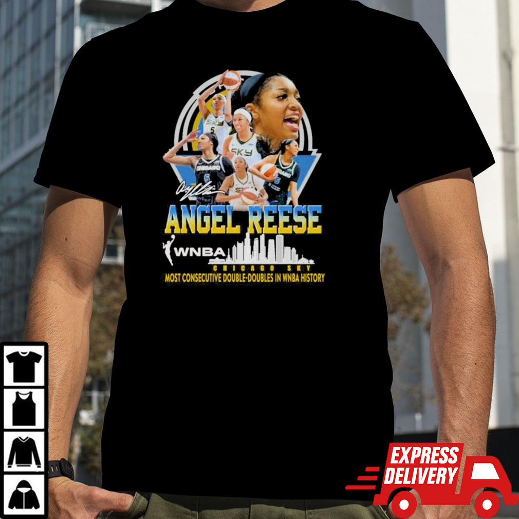 Chicago Sky Angel Reese Most Consecutive Double-Doubles In Wnba History Signature Shirt