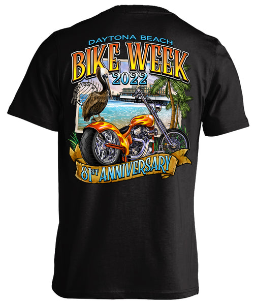 2022 DAYTONA BEACH BIKE WEEK PIER POSTCARD 81ST ANNIVERSARY SHIRT