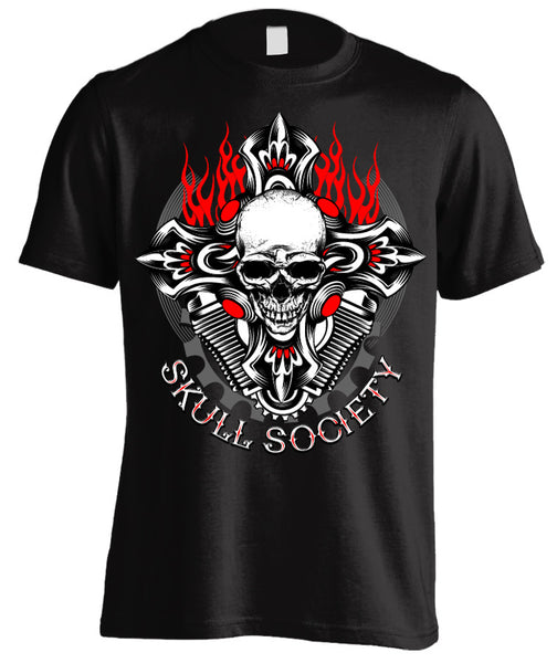 BIKER CROSS & SKULL