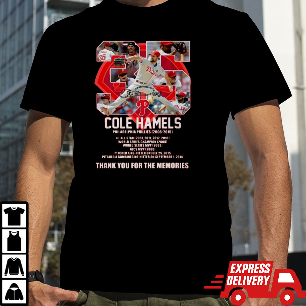 Cole Hamels Philadelphia Phillies Baseball 35 T-shirt