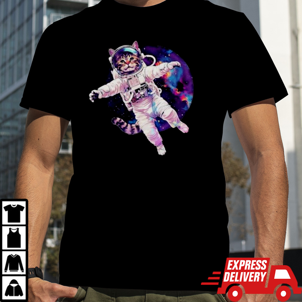 Cute Cat Astronaut In Space Shirt