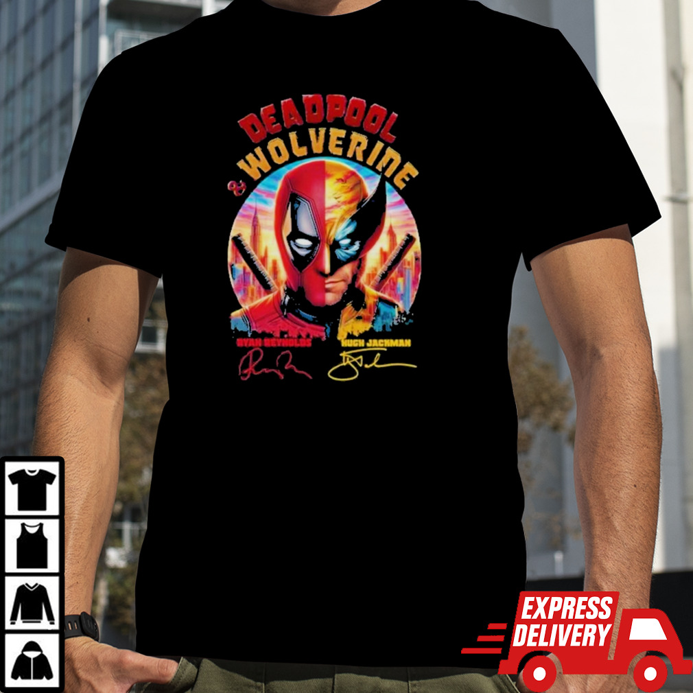 Deadpool And Wolverine Ryan Reynolds – Hugh Jackman Signature Unisex T-Shirt