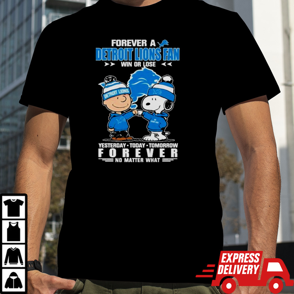 Detroit Lions Football Fan Forever No Matter What Snoopy T-Shirt