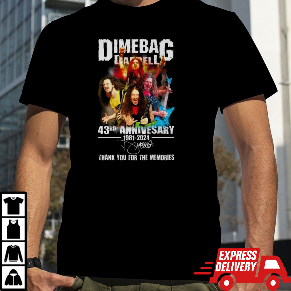 Dimebag darrell 43rd anniversary 1981 2024 thank you for the memories shirt