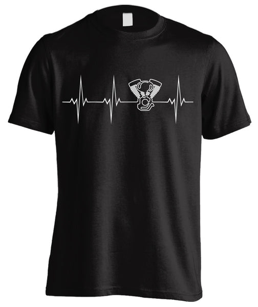 HEARTBEAT OF A BIKER V-TWIN MOTORCYCLE ENGINE SHIRT