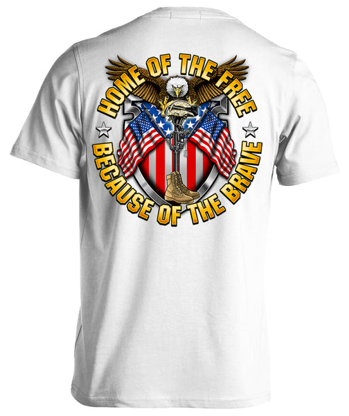 HOME OF THE FREE BECAUSE OF THE BRAVE SHIRT