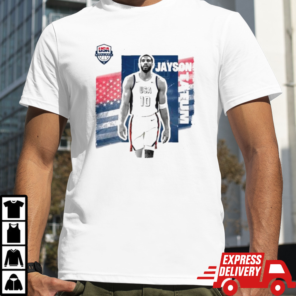 Jayson Tatum USA Basketball 2024 Summer Olympics Player Cutout T-Shirt