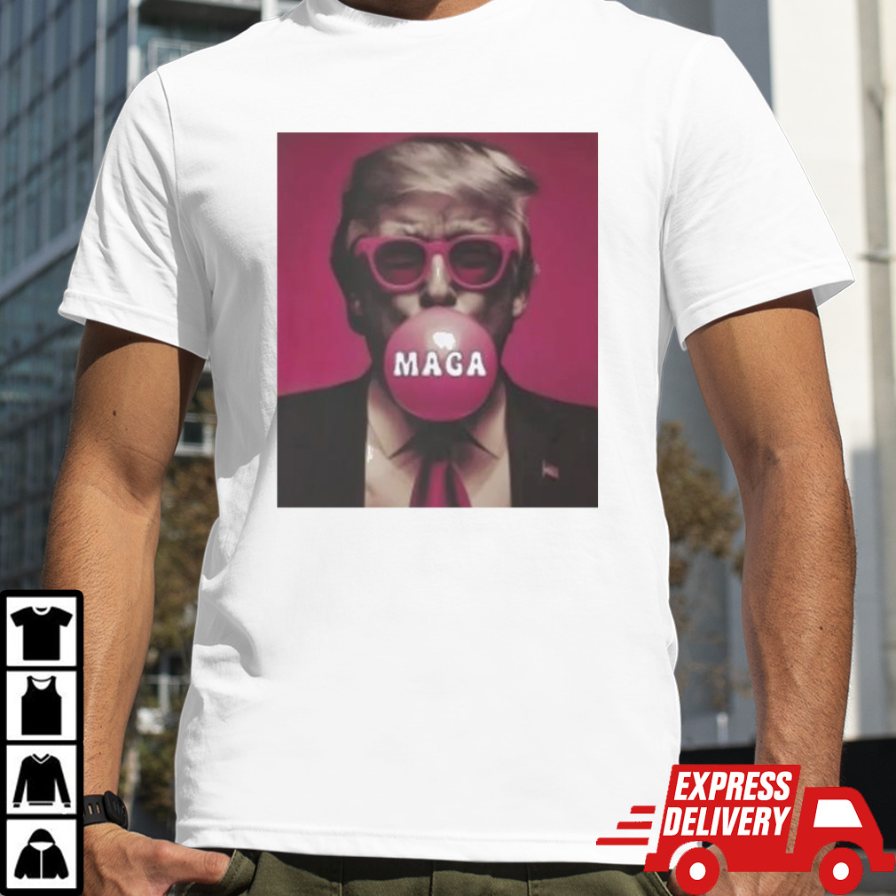 Maga Trump Blowing Maga Bubble Gum Shirt