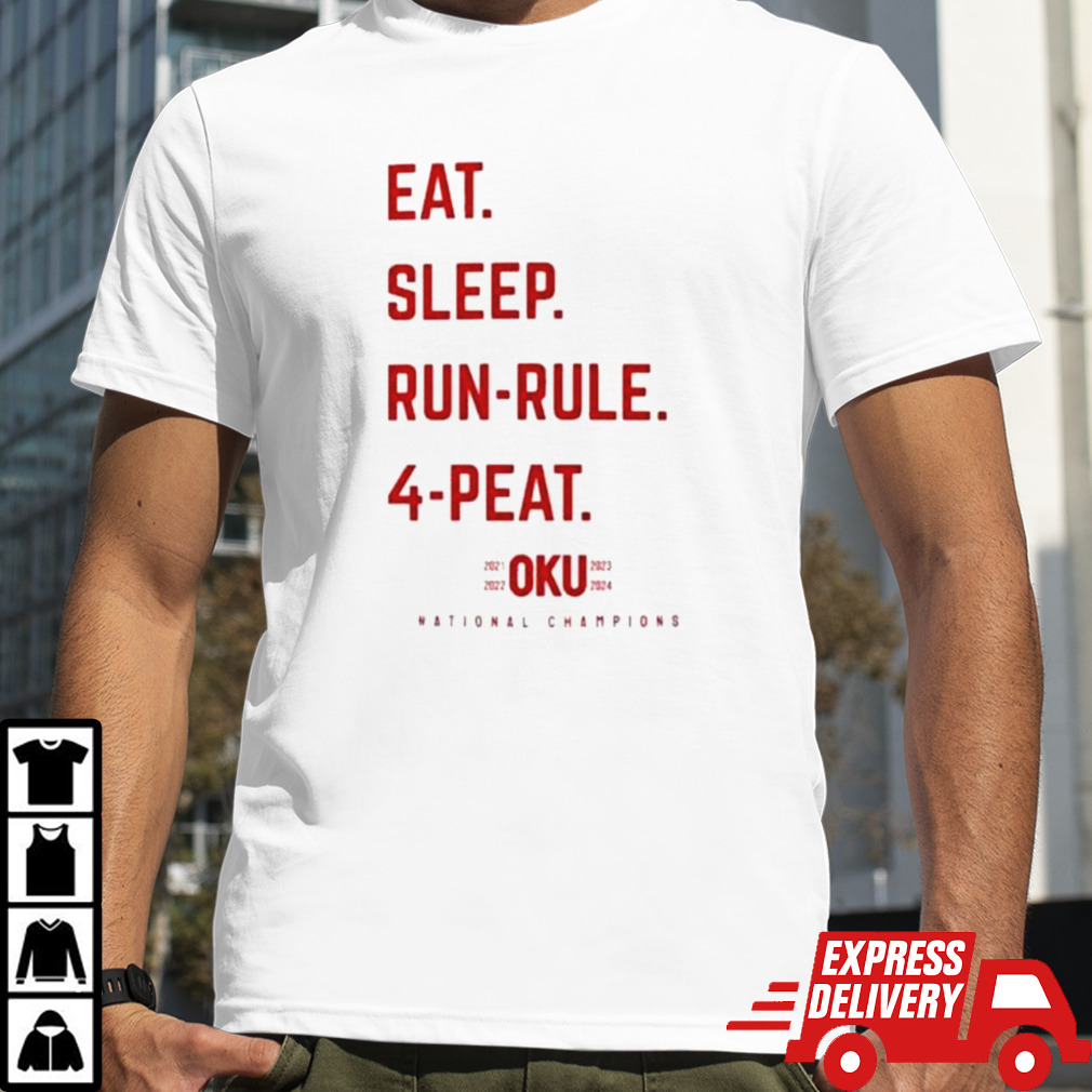 Oklahoma Softball Eat Sleep Run Rule 4 Peat National Champions T-shirt