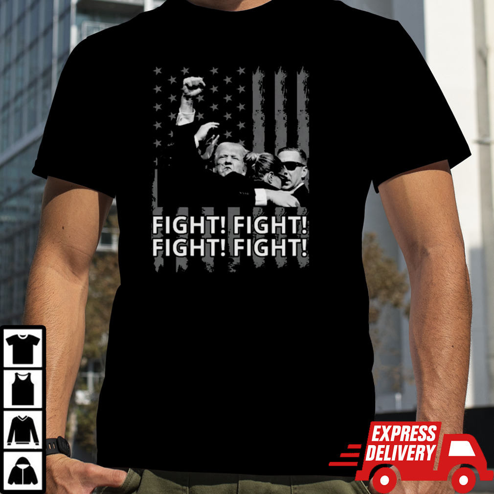 Fight Fight Fight Trump American Flag Rally Shooting Pennsylvania T-shirt