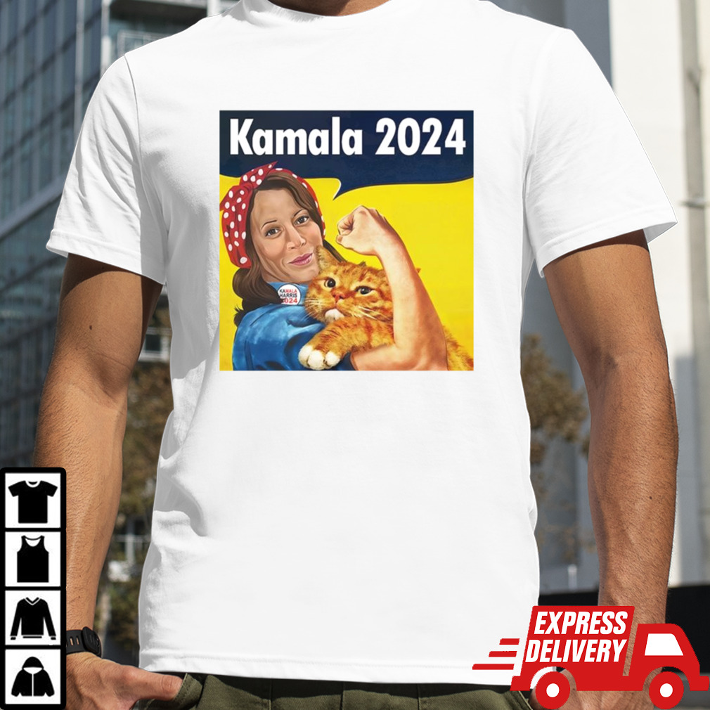 Kamala Harris Rosie The Riveter Hug Cat 2024 Shirt