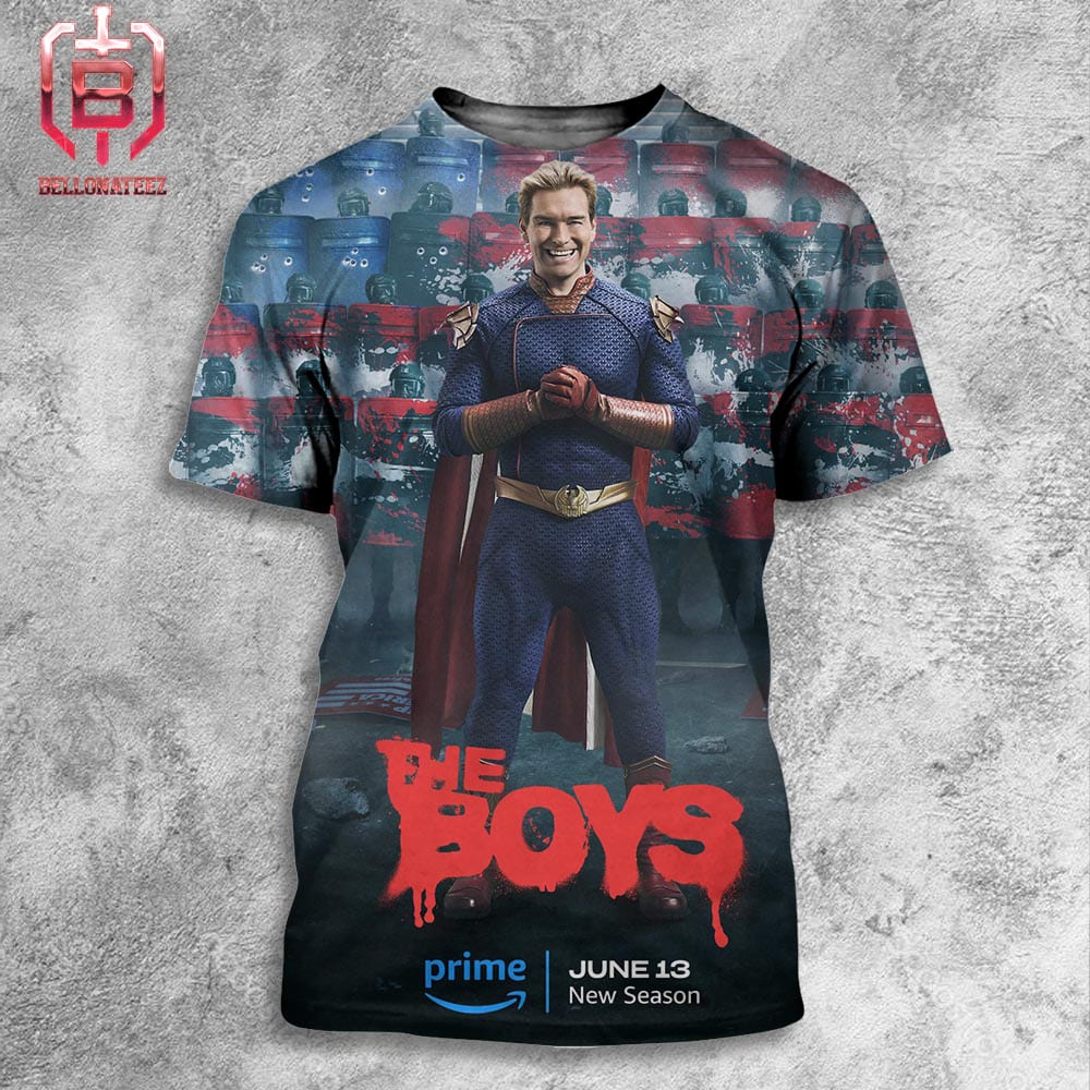 Poster Of Homelander The Boys Arrives On Prime June 13th 2024 All Over Print Shirt